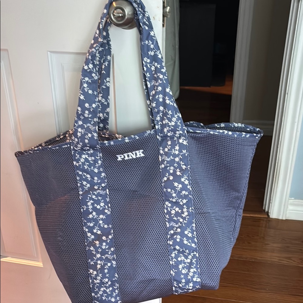 PINK Victoria's Secret Navy Floral Tote Bag